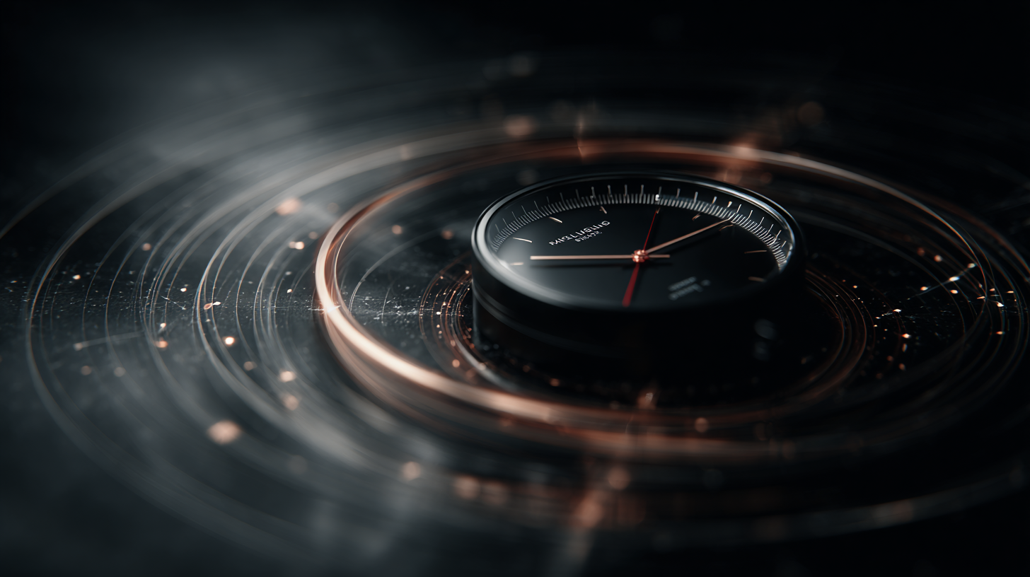 Compass in the center of circular lines.